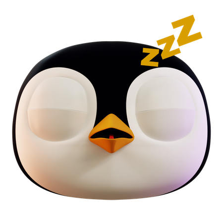 Mignon pingouin endormi emoji  3D Icon