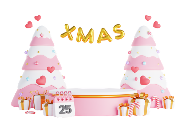 Podium de Noël mignon  3D Icon