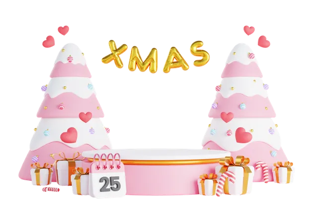 Podium de Noël mignon  3D Icon