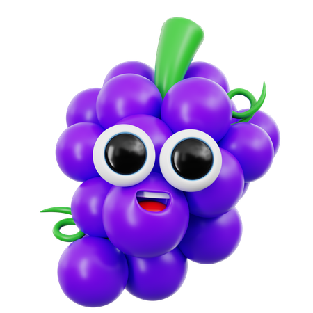 Emoji mignon de raisin  3D Icon