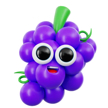 Emoji mignon de raisin  3D Icon