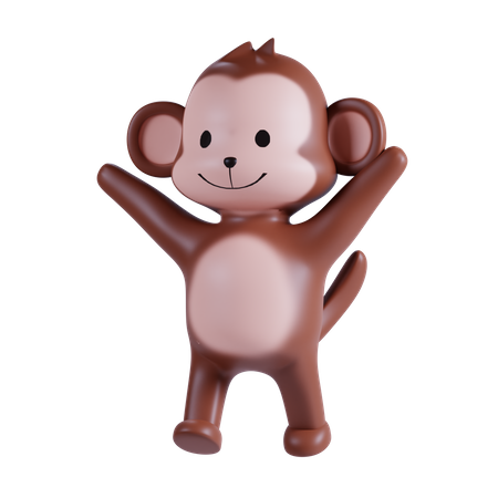 Singe mignon  3D Illustration