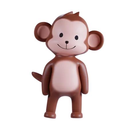 Singe mignon  3D Illustration