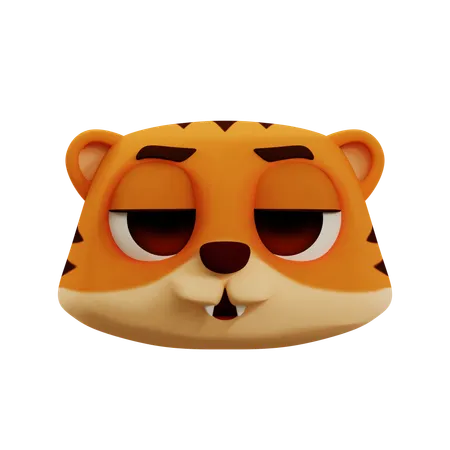 Emoji endormi de tigre mignon  3D Icon