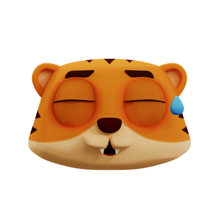 Mignon tigre qui rit emoji  3D Icon