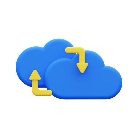 Migration der Cloud  3D Icon