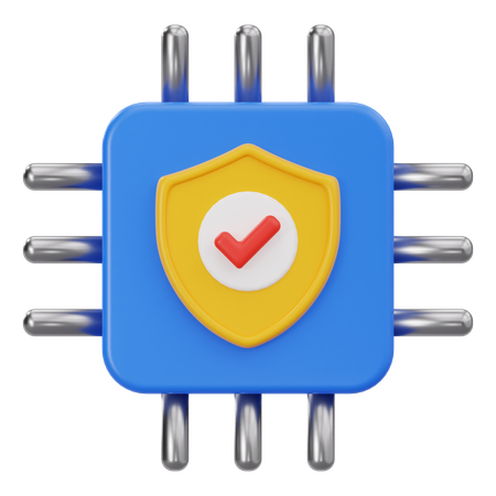 Mikrochip-Sicherheit  3D Icon