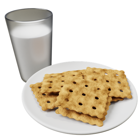 Milch und Kekse  3D Icon