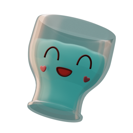 Milchglas-Emoji  3D Icon