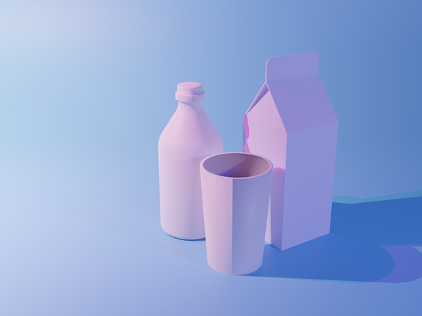 Milchpakete  3D Illustration