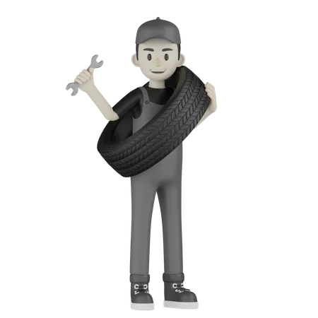 Homme de service  3D Illustration
