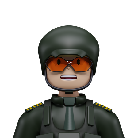 Soldat militaire  3D Icon