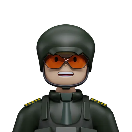 Soldat militaire  3D Icon