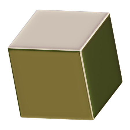 ミリタリーカモフラージュキューブ抽象形状  3D Icon