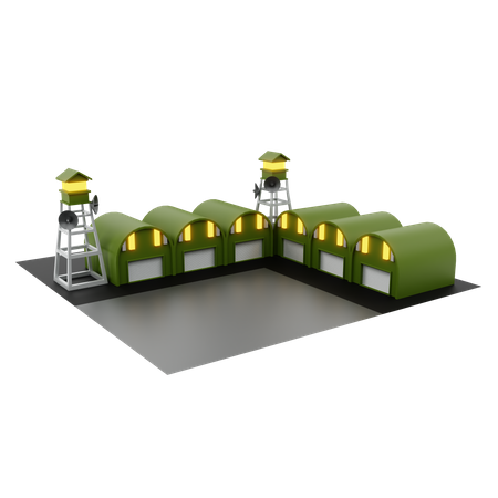 Military Camp  3D Illustration