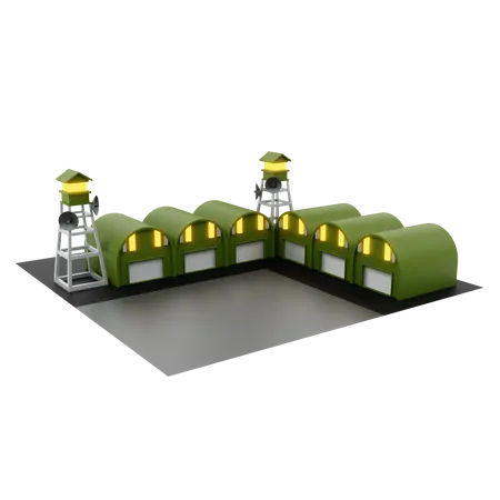 Military Camp  3D Illustration