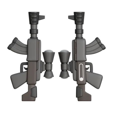 Military Guns Weapons  3D Icon