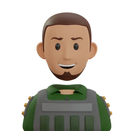 Military Man  3D Icon