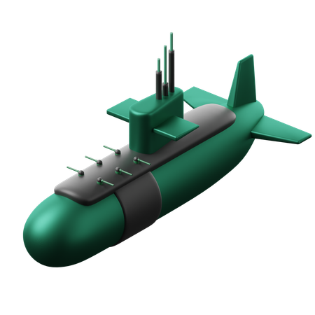 Military Submarine  3D Icon