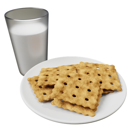 Milk And Biscuit  3D Icon