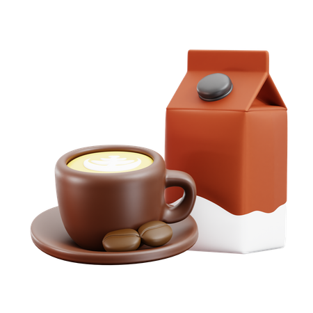 Milk And Coffee  3D Icon