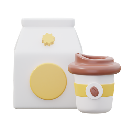 Milk And Coffee  3D Icon