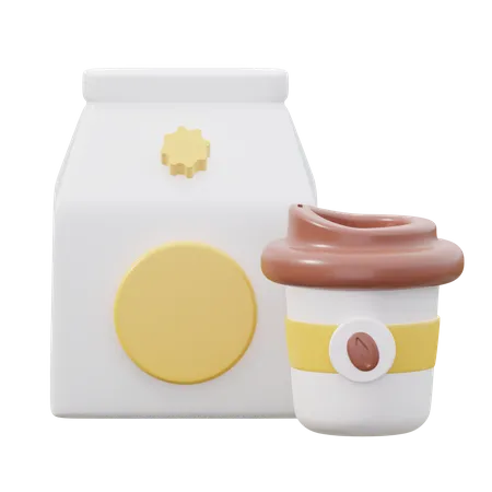 Milk And Coffee  3D Icon