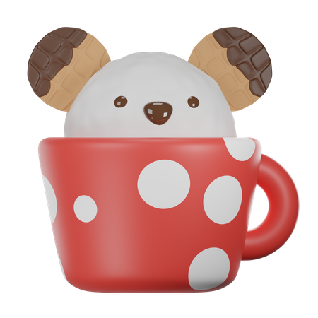 Milk Bear Cup  3D Icon