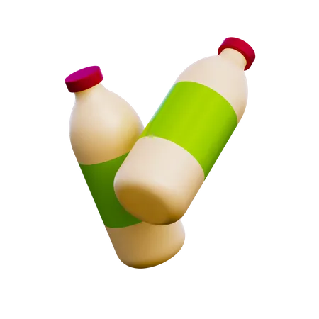 Milk Bottle 3D Illustration