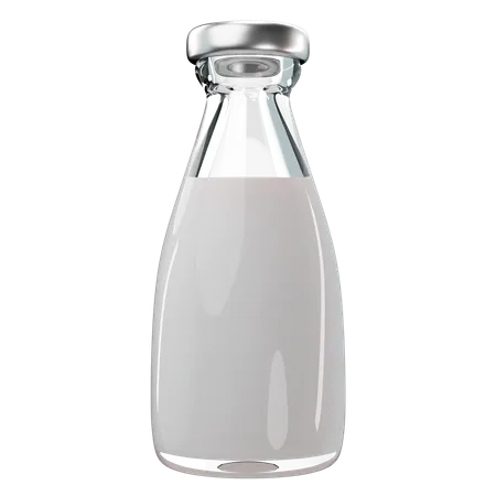 Adorable 3 D Rendering Of A Milk Bottle Icon 3D Icon