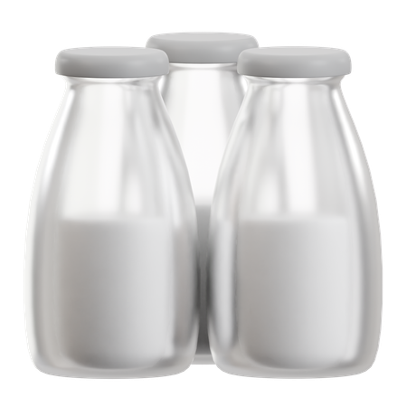 Milk Bottles  3D Icon