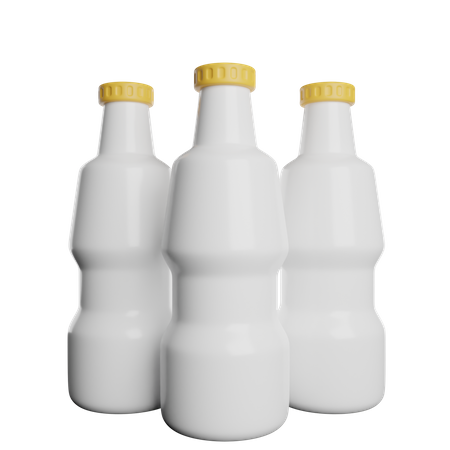 Milk Bottles 3D Icon