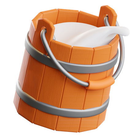 Milk Bucket 3D Illustration
