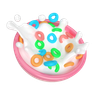milk cereal 3d logo