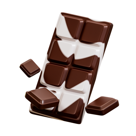 Milk Chocolate 3D Illustration
