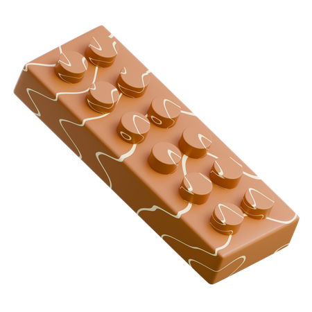 Milk Chocolate Bar With Nuts  3D Icon