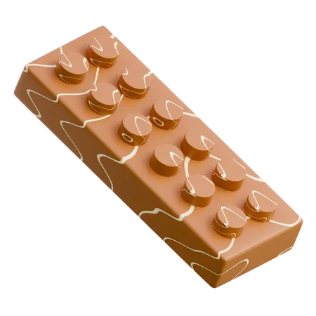Milk Chocolate Bar With Nuts  3D Icon