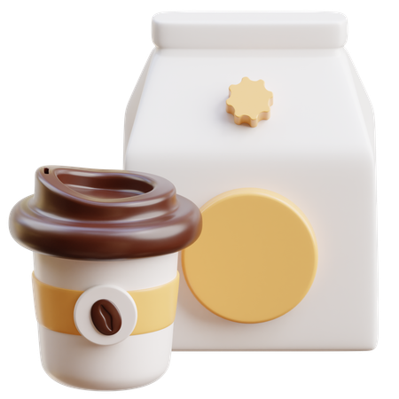 Milk & Coffee  3D Icon