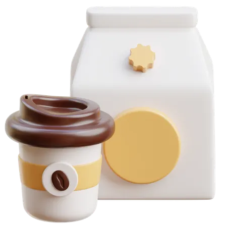 Milk & Coffee  3D Icon