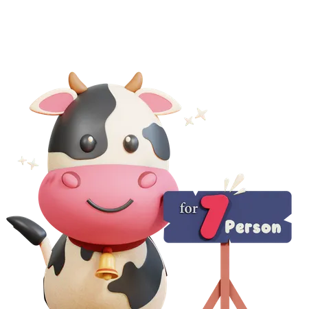 Milk Cow  3D Illustration