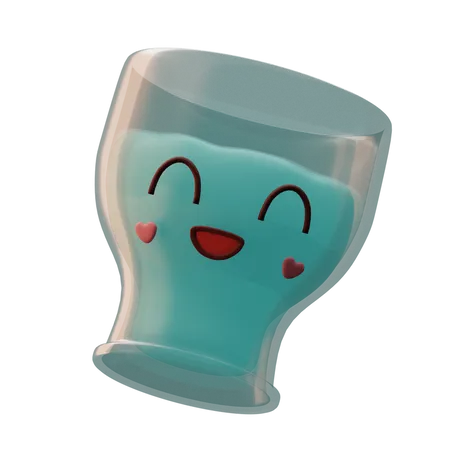 Milk Glass Emoji  3D Icon