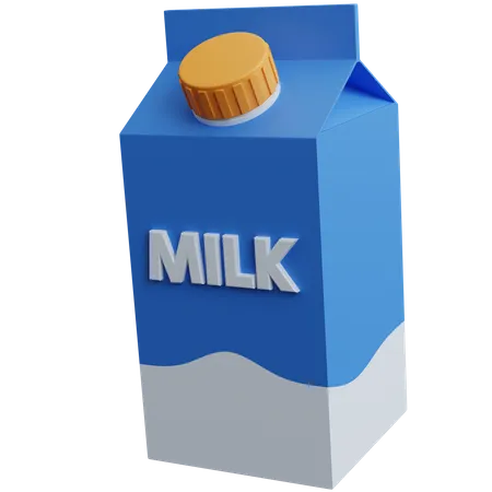 3 D Rendering Blue Milk Box Isolated 3D Icon