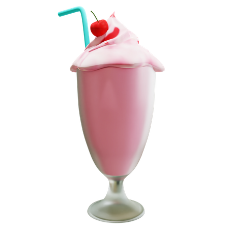 Milkshake de morango  3D Illustration