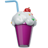 milkshake glass 3d logos