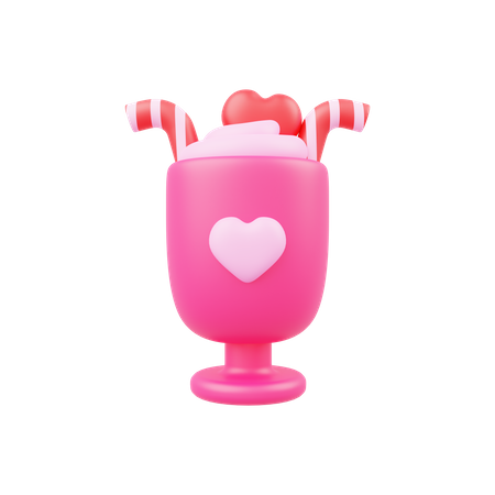 Amor de milk-shake  3D Illustration