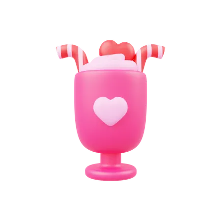 Amor de milk-shake  3D Illustration