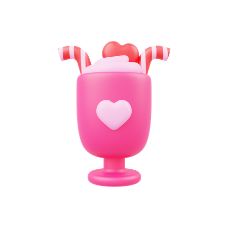 Amour milk-shake  3D Illustration