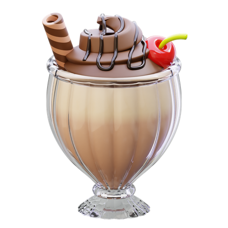 Milkshake With Cherry  3D Icon