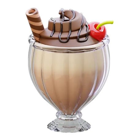 Milkshake With Cherry  3D Icon