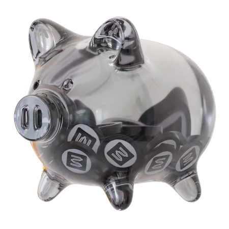 Mina (MINA) Clear Glass Piggy Bank 3D Icon